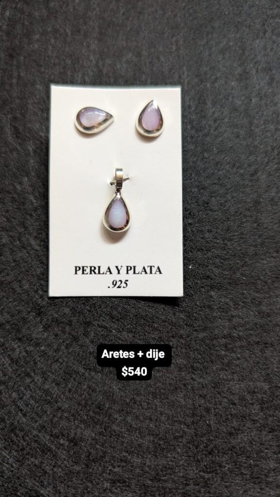 ARETES + DIJE PERLA